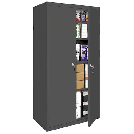 Steel Cabinets Usa Storage Cabinet, 72 in H, 36 in W, 18 in D, Charcoal, 4 Shelves FS-36-C